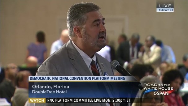 IAM International President Bob Martinez spoke passionately about issues affecting Machinists Union members and all workers at the Democratic Platform Meeting in Orlando, FL.